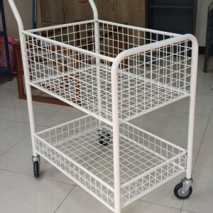 Two-Tier Wire Mesh Utility Cart